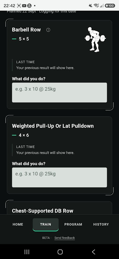 Paste and Pump workout logging